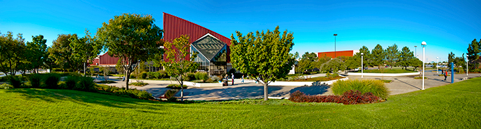 Arial shot of campus