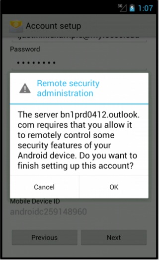 Android setup screen 6