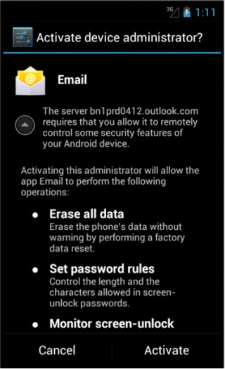 Android setup screen 9