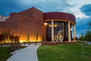OCCC's Visual and Performing Arts Center in the evening