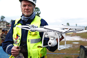 First responder using drone