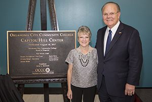 OCCC President Jerry Steward and First Lady Tammy Steward at the dedication of the new OCCC Capitol Hill Center Friday, August 18th, 2017.