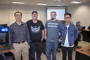 OCCC Cyber Security Professor Haifeng Ji with students who participated in the NCL games