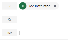 Recipient fileds, To, CC and BCC