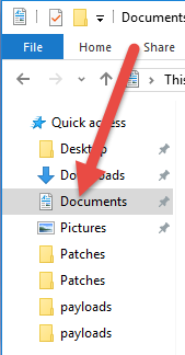 Opening Documents Folder