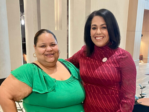 OCCC alumna Teressa Dalatri, left, met with Dr. Jones at the University of Phoenix commencement on March 2, when Dalatri received her Master of Science in Counseling, Behavioral and Mental Health. Dalatri earned her bachelor’s and master’s degrees from the University of Phoenix after attending OCCC.