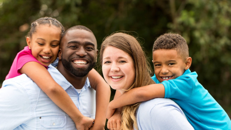 Family with two kids