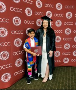 Picture of Rosa and her son on graduation day