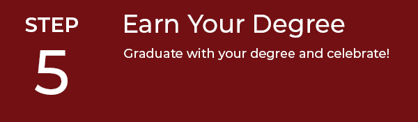 Step 5 -Earn Your Degree, Graduate with your degree and celebrate!